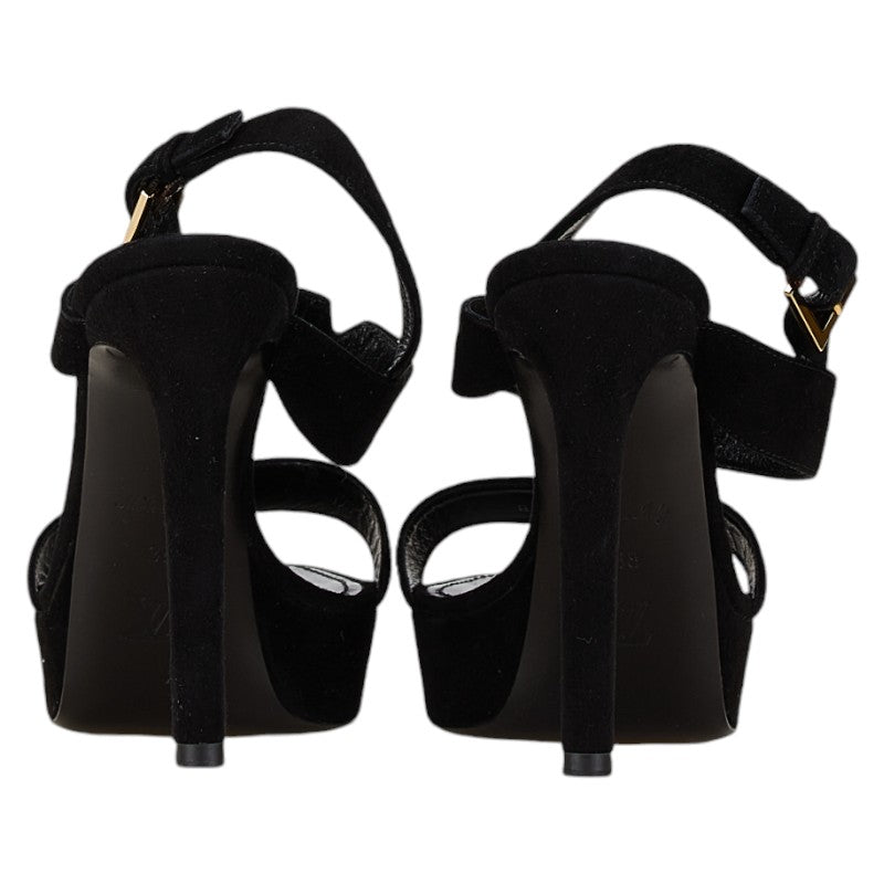 Louis Vuitton Leather Suede Sandals Black