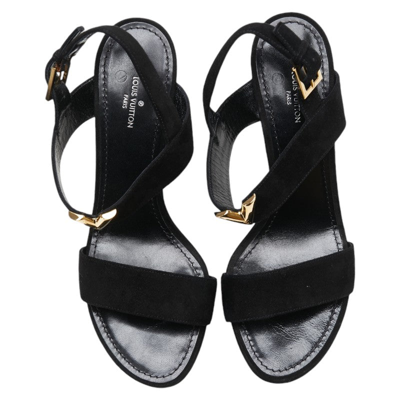 Louis Vuitton Leather Suede Sandals Black