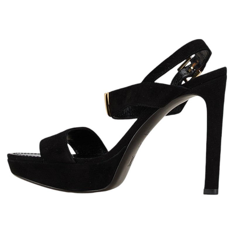 Louis Vuitton Leather Suede Sandals Black