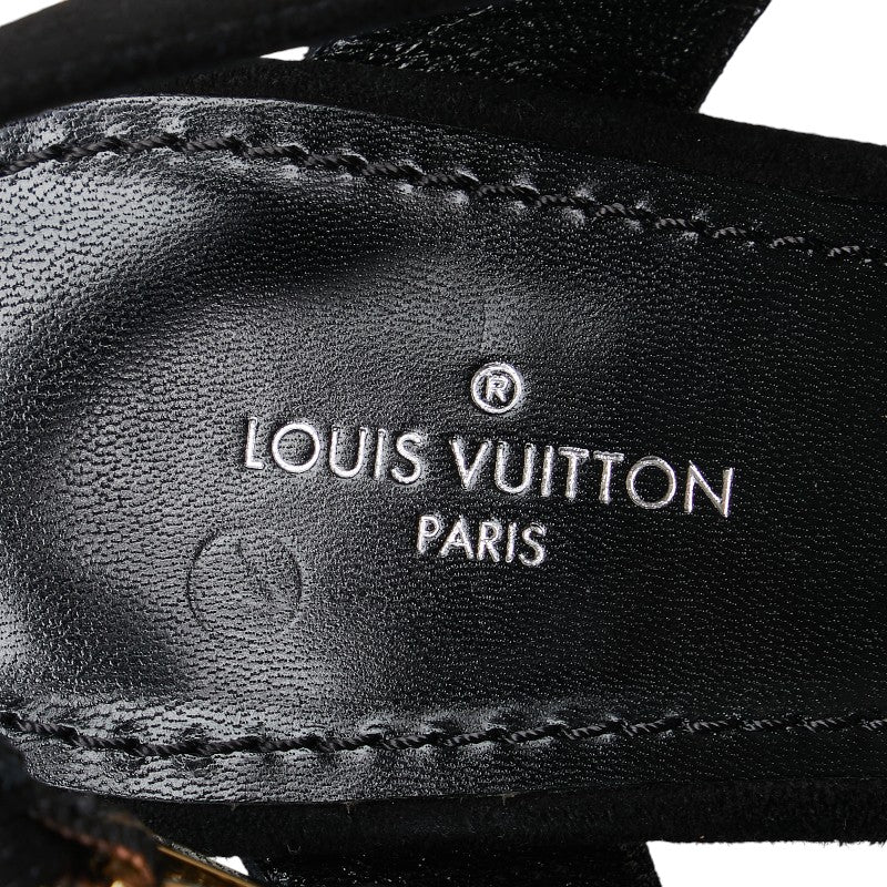 Louis Vuitton Leather Suede Sandals Black