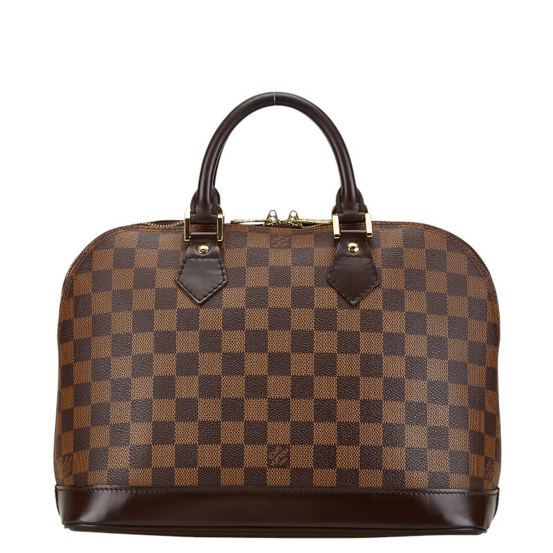 Louis Vuitton Damier Alma Handbag Brown PVC Leather