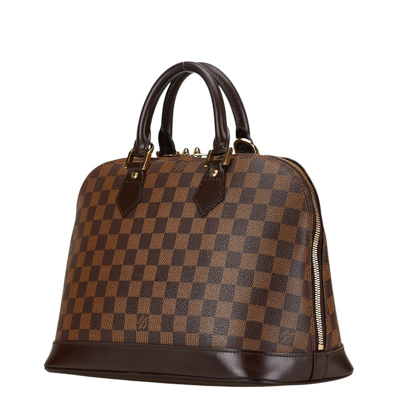 Louis Vuitton Damier Alma Handbag Brown PVC Leather