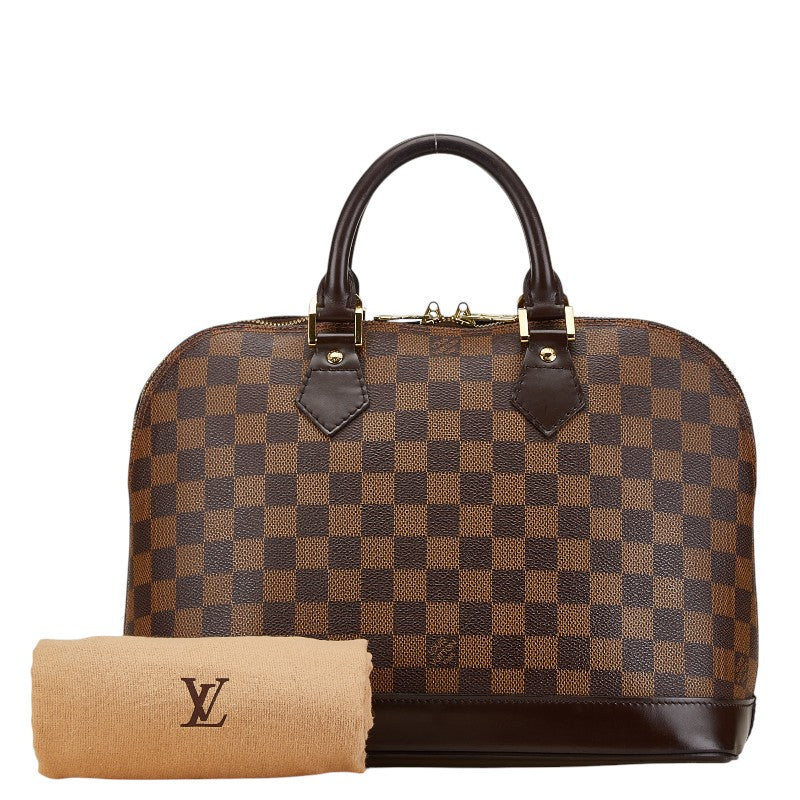 Louis Vuitton Damier Alma Handbag Brown PVC Leather