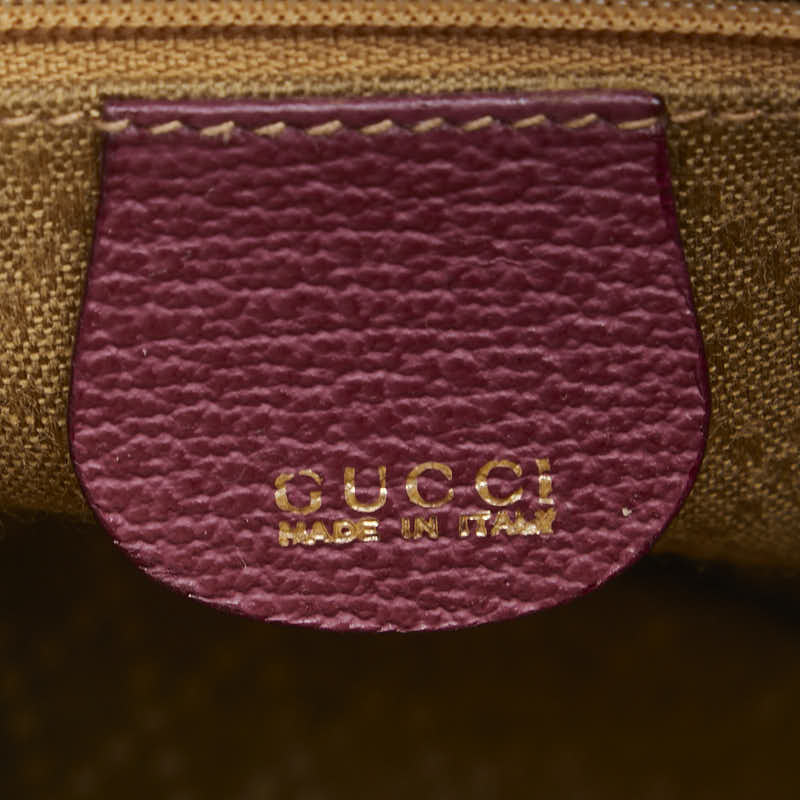 Gucci Suede Bamboo Handbag Purple Brown