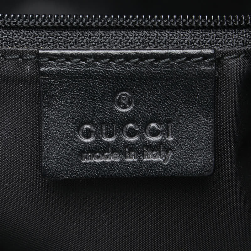 Gucci Bamboo Nylon Leather Handbag Black