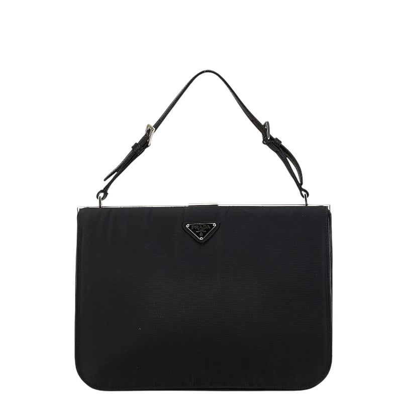 Prada Nylon Leather Logo Handbag