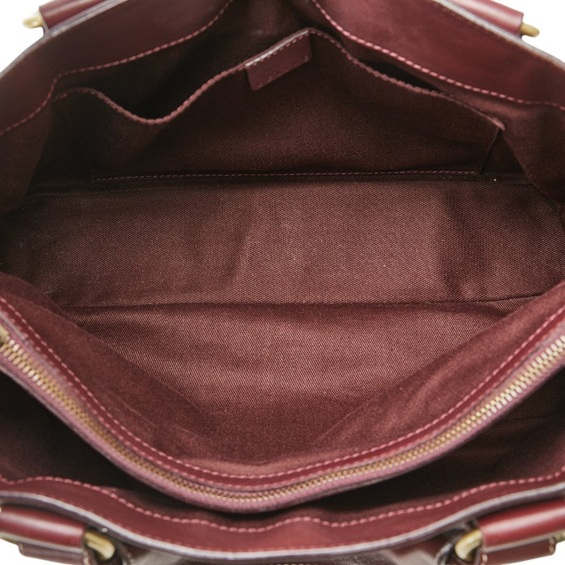 Celine Leather Boogie Handbag Wine Red