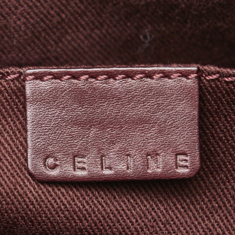 Celine Leather Boogie Handbag Wine Red