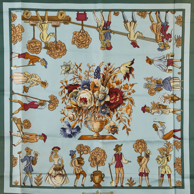 Hermes Silk Scarf Les Jardiniers du Roy