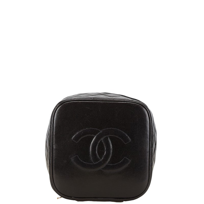 Chanel Matelasse Vanity Bag Black Lambskin