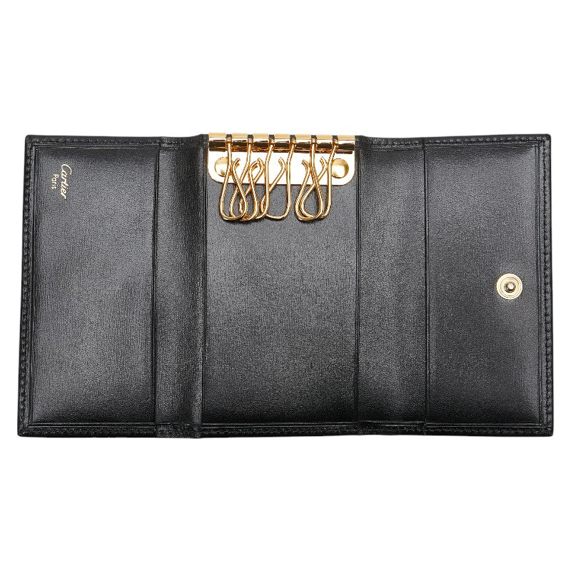 Cartier Must Line 6 Key Case Black Leather