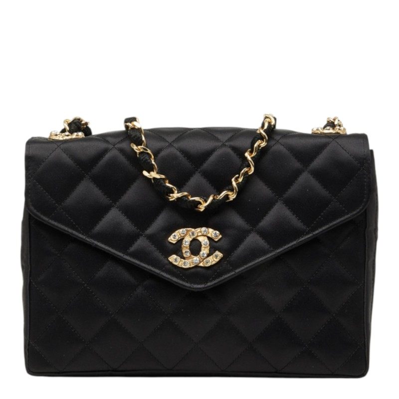 Chanel Coco Mark Matelasse Silk Satin Shoulder Bag