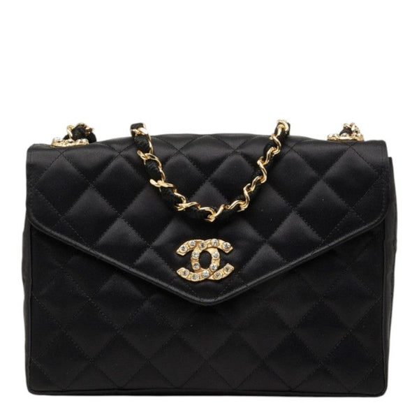 Chanel Coco Mark Matelasse Silk Satin Shoulder Bag