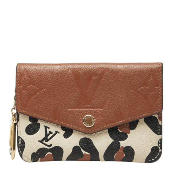Louis Vuitton Pochette Cle NM Monogram Empreinte Leopard Leather Coin Case