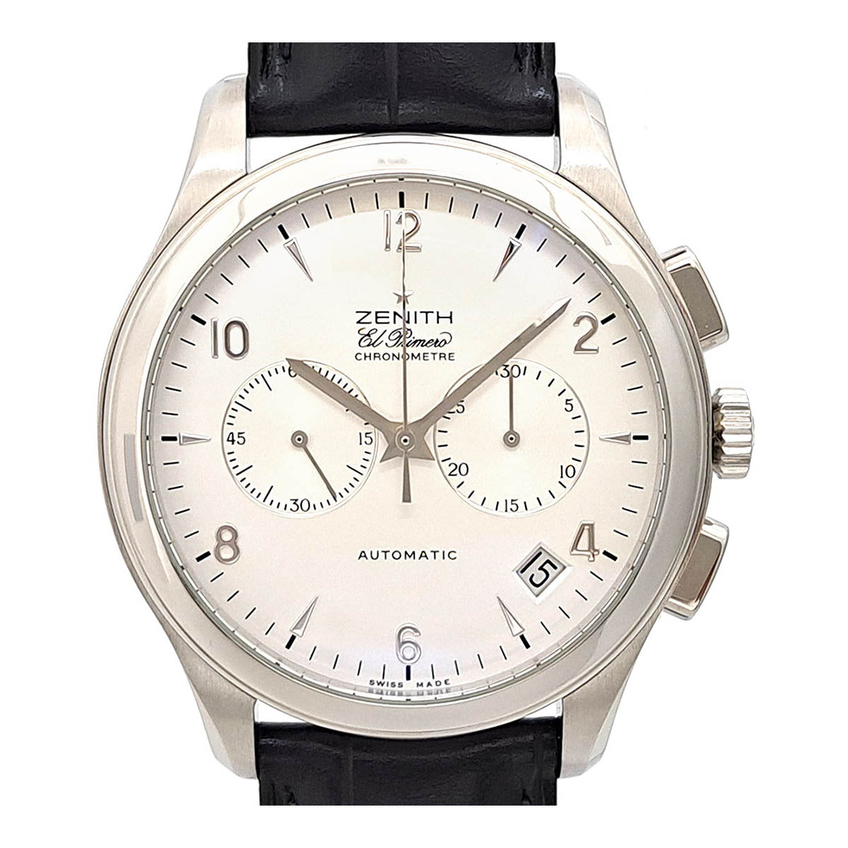 Zenith Stainless Steel Leather Automatic Watch