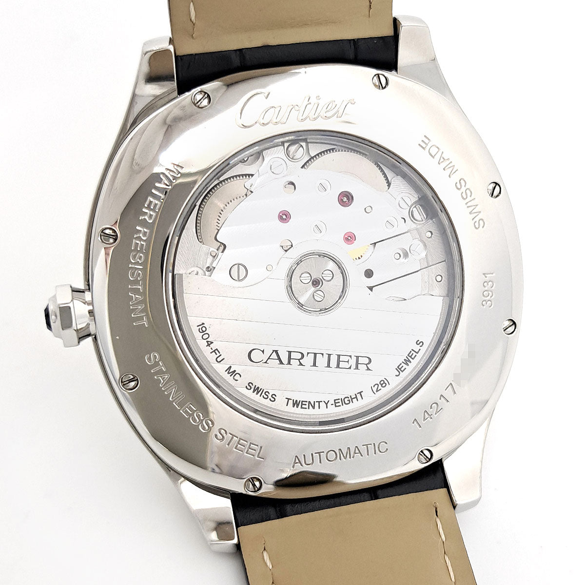 Cartier Stainless Steel Leather Automatic Watch WSNM0005