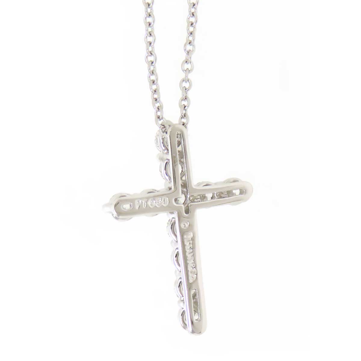 Tiffany & Co PT950 Diamond Cross Necklace