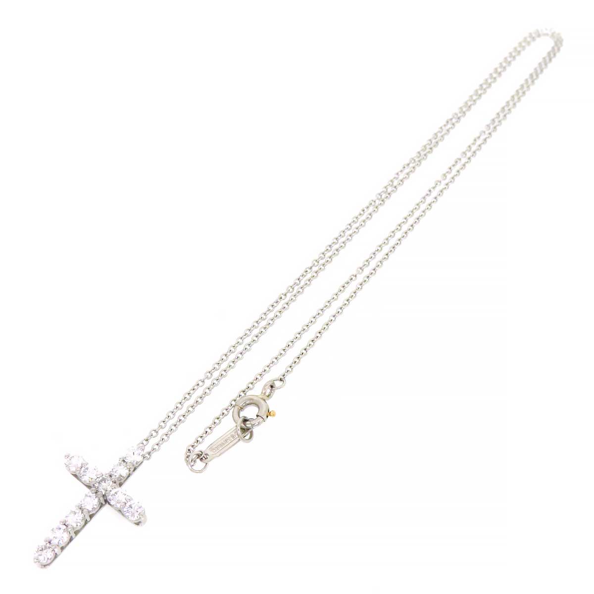 Tiffany & Co PT950 Diamond Cross Necklace