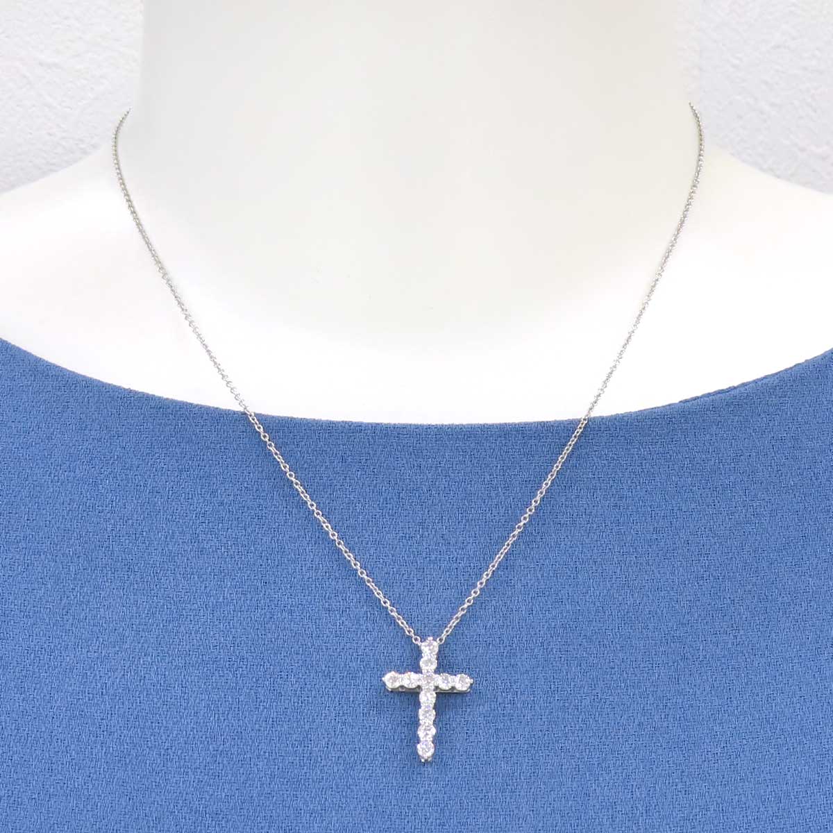 Tiffany & Co PT950 Diamond Cross Necklace