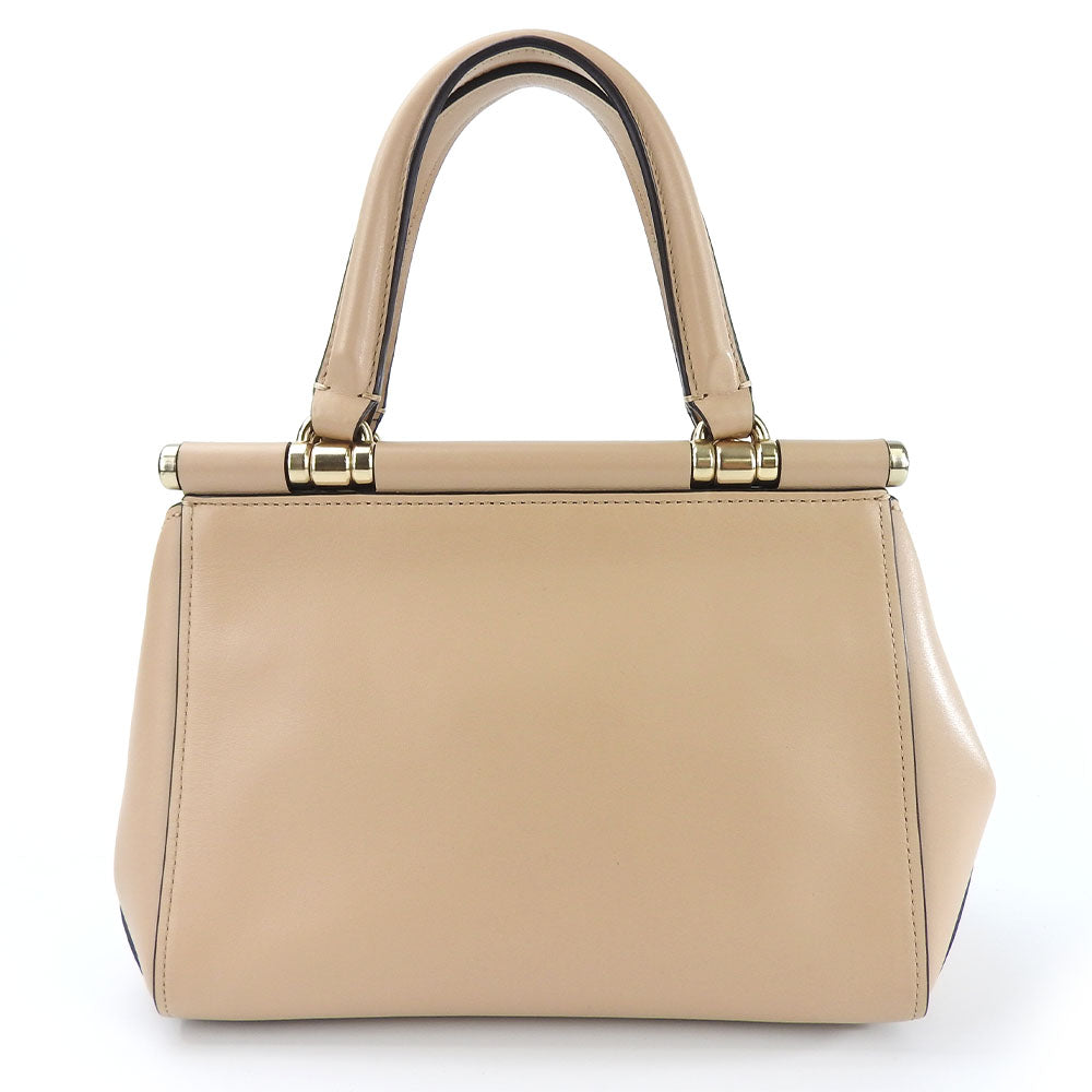 USED COACH Leather Handbag 31918 Beige 2WAY