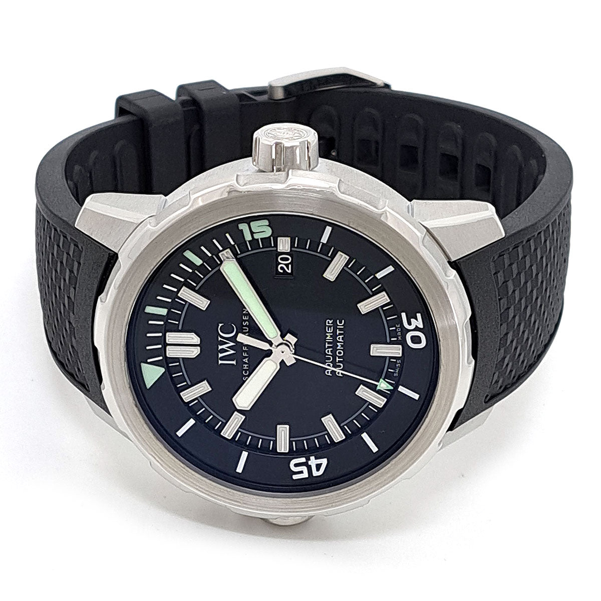 IWC Stainless Steel Rubber Automatic Watch IW329001