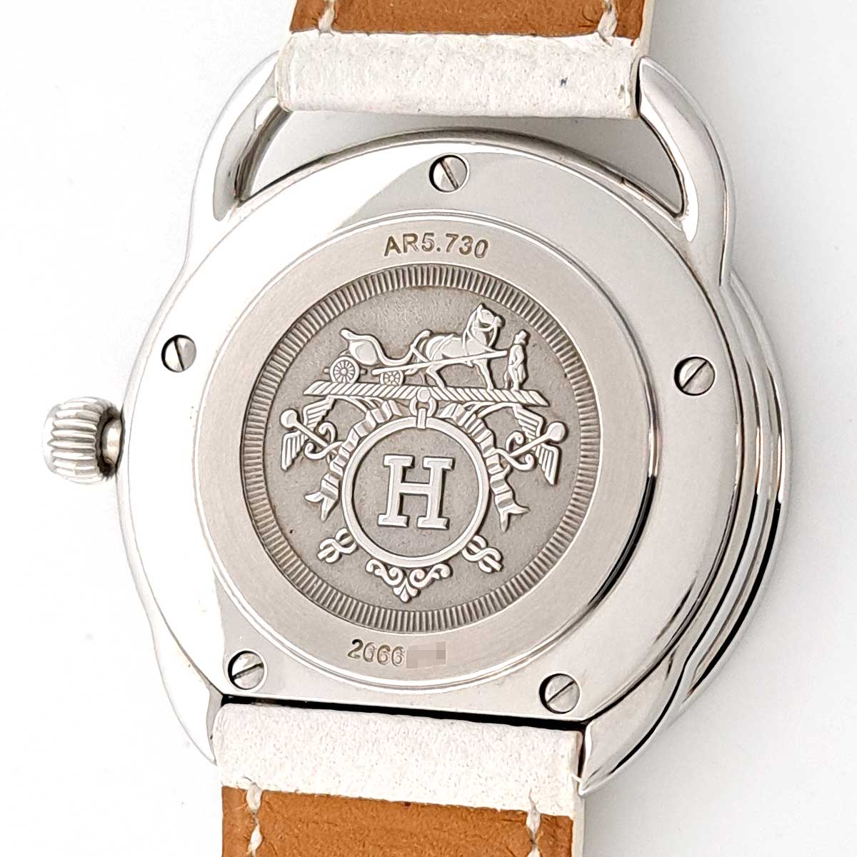 Hermes AR5.730 Stainless Steel Leather Quartz Watch