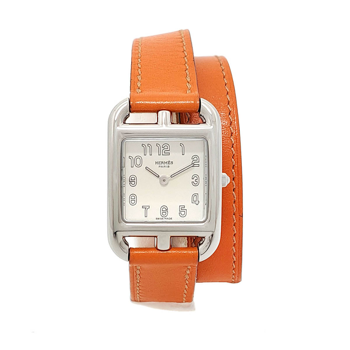 Hermes Cape Cod Quartz Watch Stainless Steel Leather