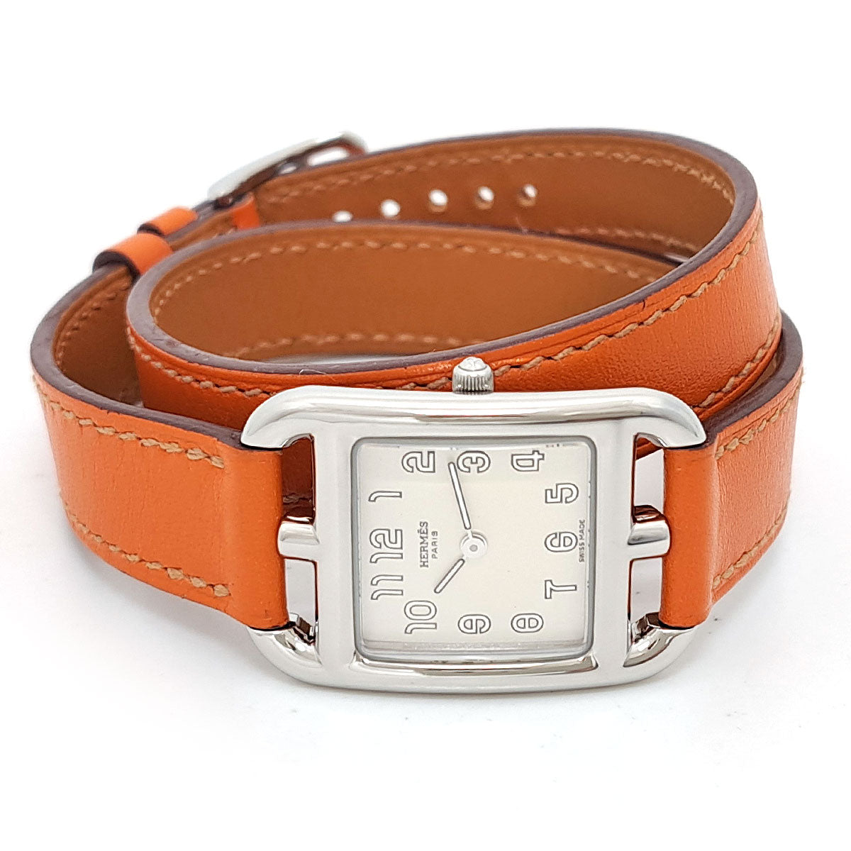 Hermes Cape Cod Quartz Watch Stainless Steel Leather