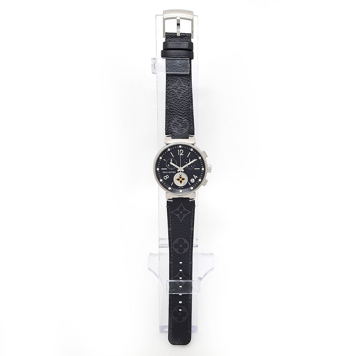 Louis Vuitton Stainless Steel Leather Quartz Watch Q8D11