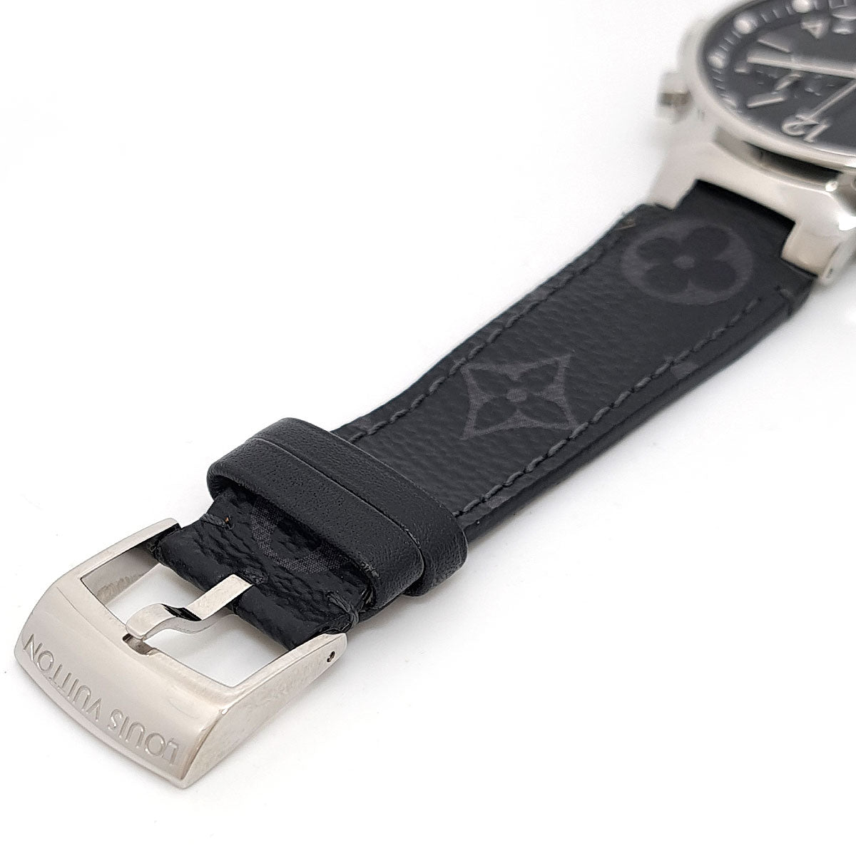 Louis Vuitton Stainless Steel Leather Quartz Watch Q8D11