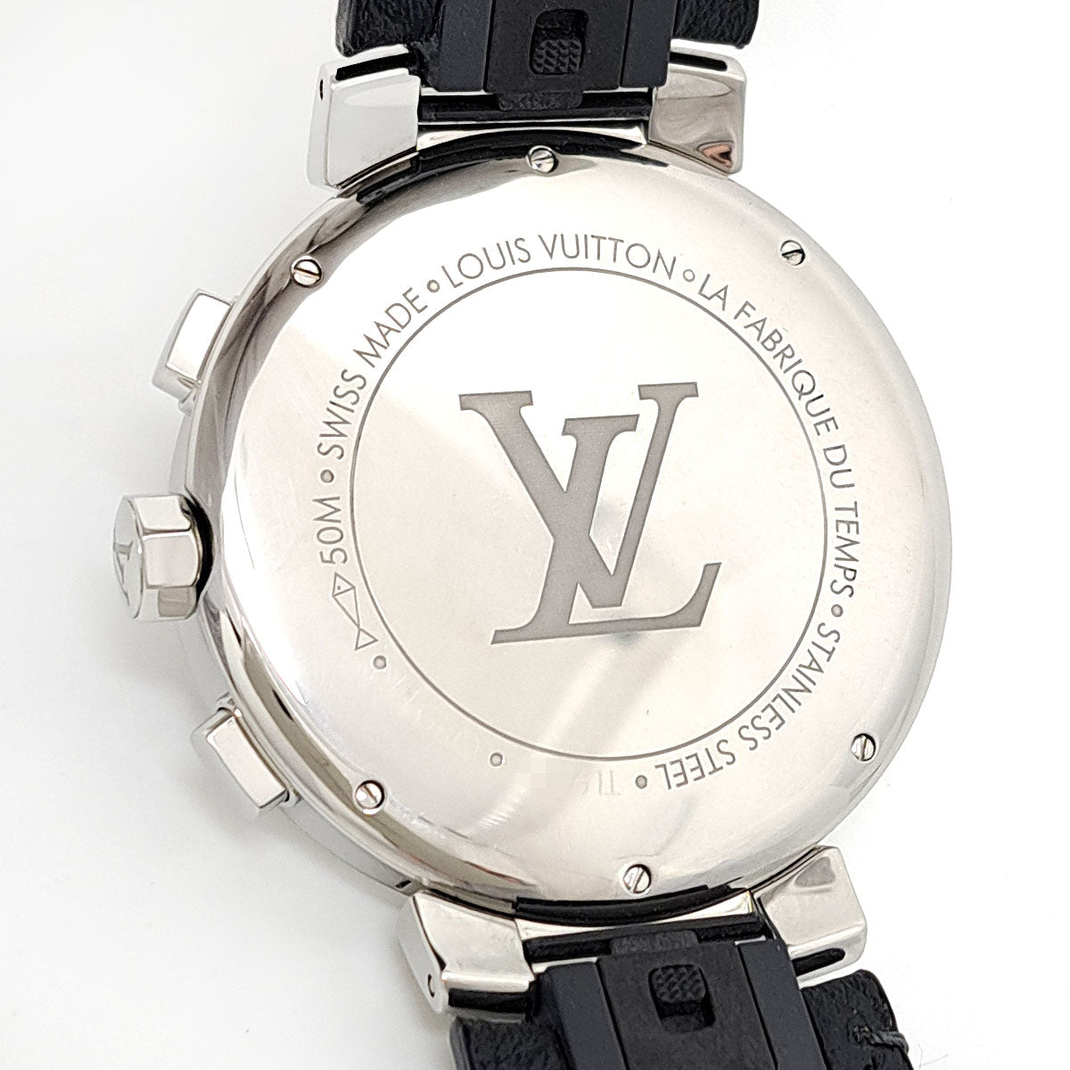 Louis Vuitton Stainless Steel Leather Quartz Watch Q8D11