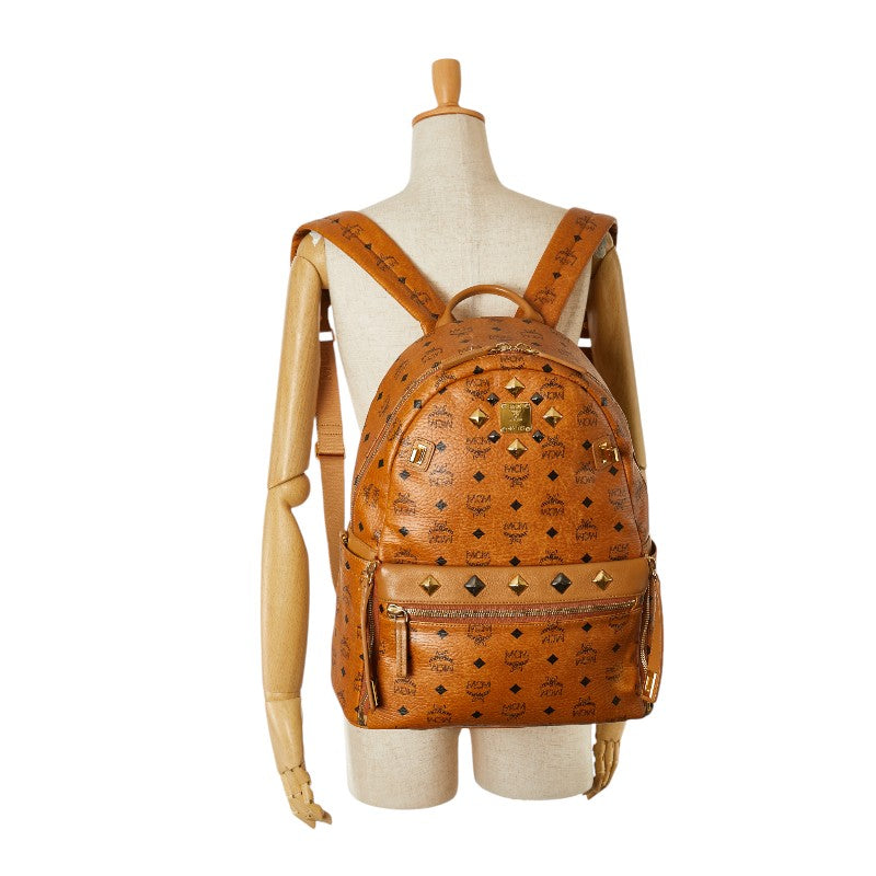 MCM Visetos Studded Leather 2WAY Backpack