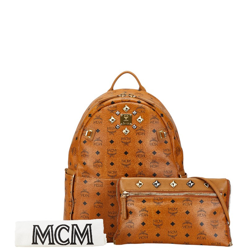 MCM Visetos Studded Leather 2WAY Backpack