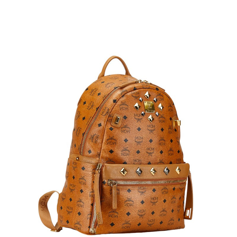 MCM Visetos Studded Leather 2WAY Backpack