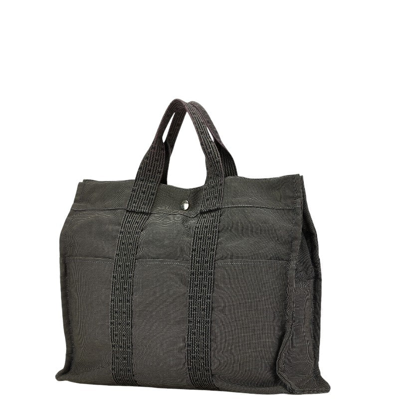 Hermes Herline MM Canvas Tote Bag Gray