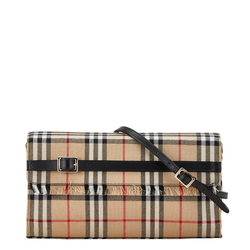 Burberry Nova Check Canvas Leather Shoulder Bag