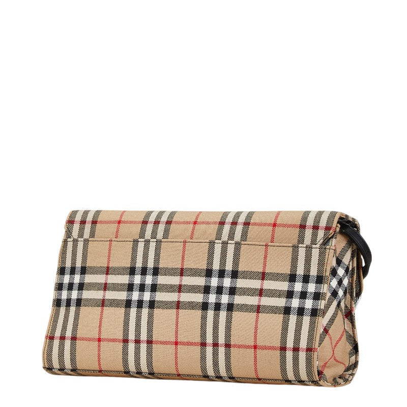 Burberry Nova Check Canvas Leather Shoulder Bag