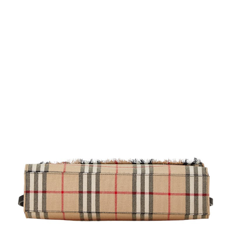 Burberry Nova Check Canvas Leather Shoulder Bag