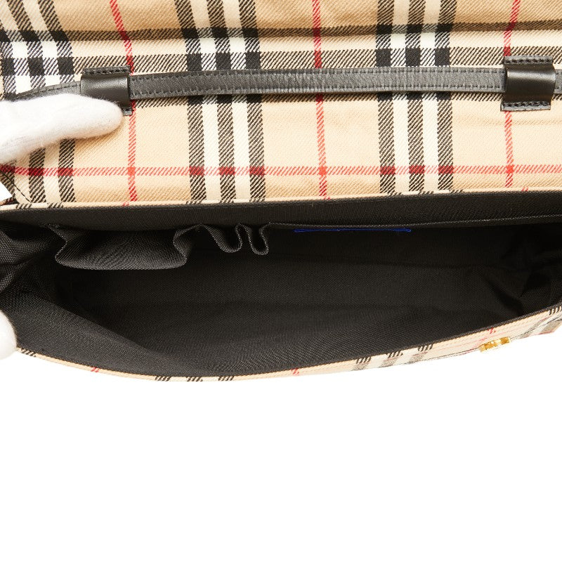 Burberry Nova Check Canvas Leather Shoulder Bag