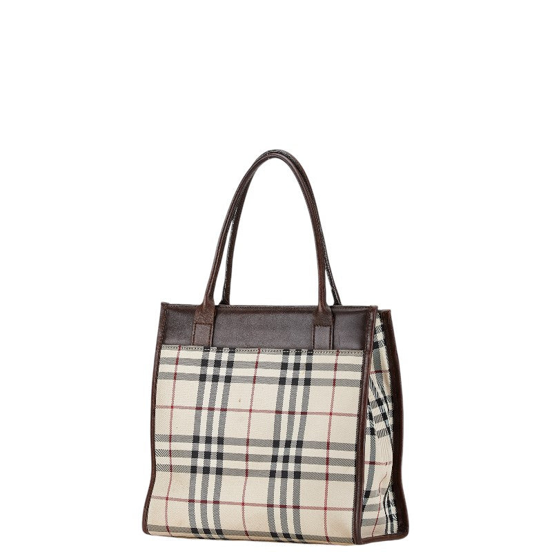 Burberry Nova Check Canvas Leather Handbag