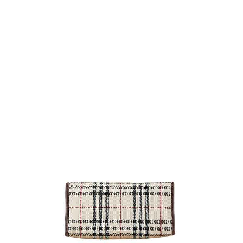 Burberry Nova Check Canvas Leather Handbag