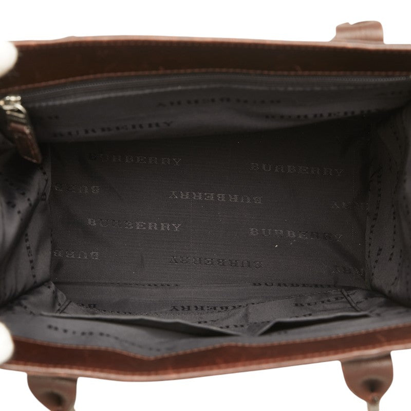 Burberry Nova Check Canvas Leather Handbag