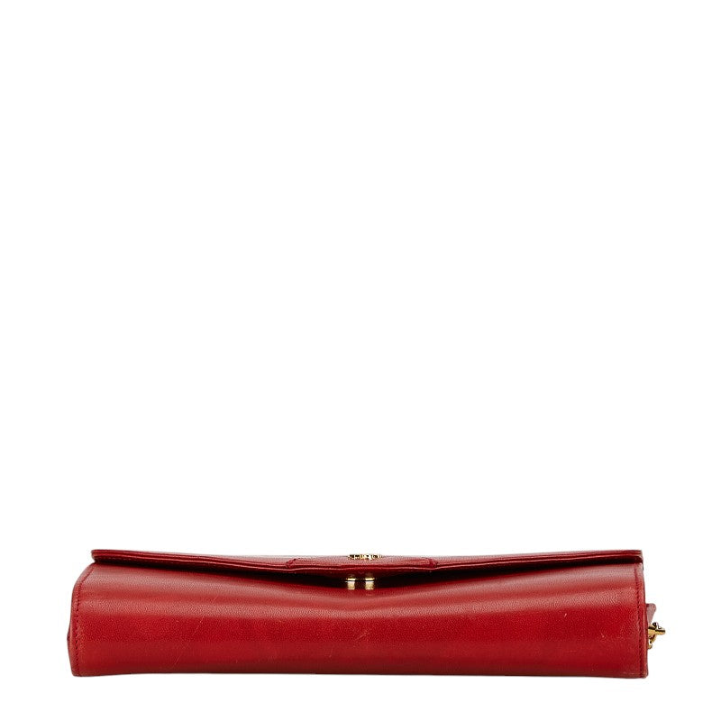 Dior Red Leather Chain Shoulder Bag