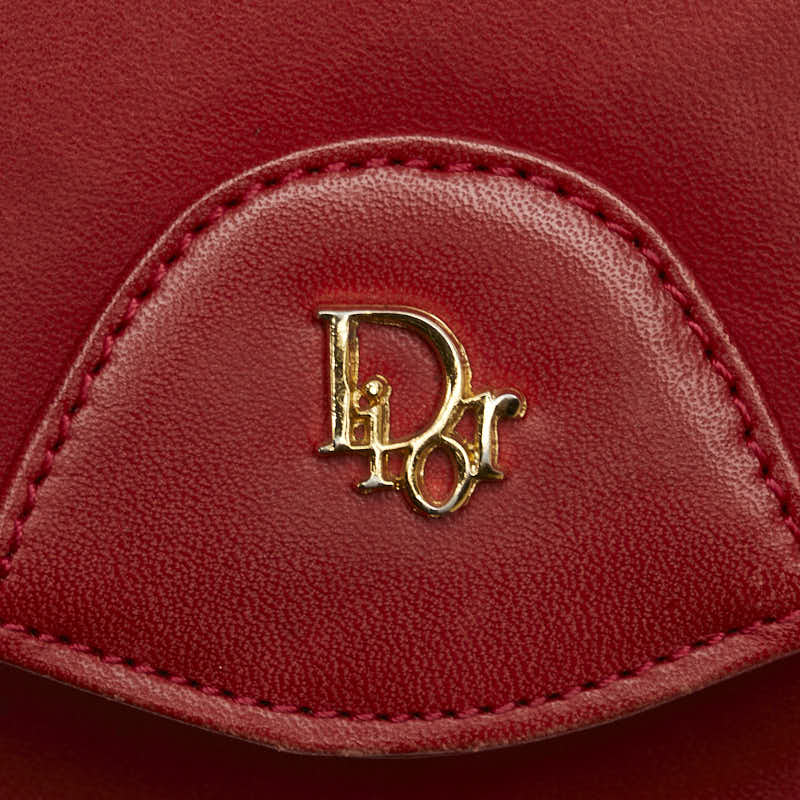 Dior Red Leather Chain Shoulder Bag