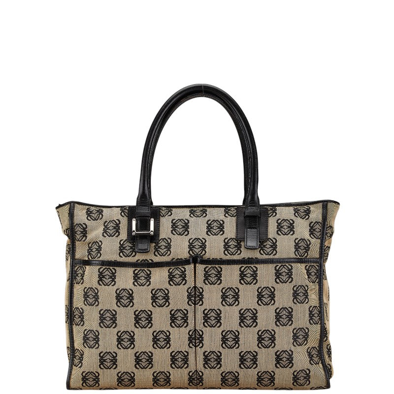 Loewe Anagram Canvas Leather Tote Bag