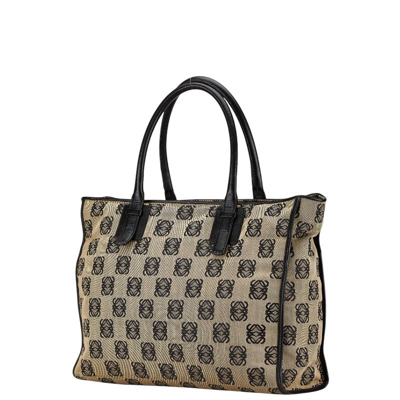 Loewe Anagram Canvas Leather Tote Bag