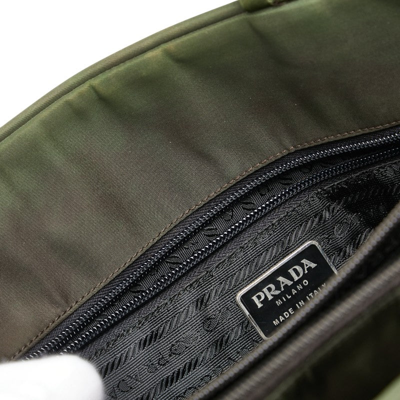 Prada Nylon Leather Logo Handbag