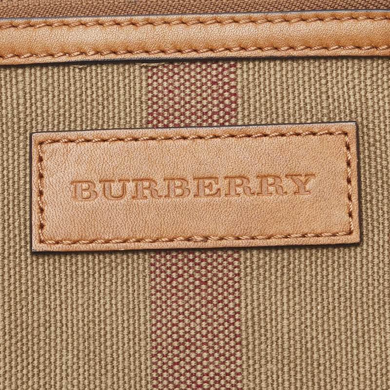 Burberry Ashby Tassel Check Canvas Leather Shoulder Bag