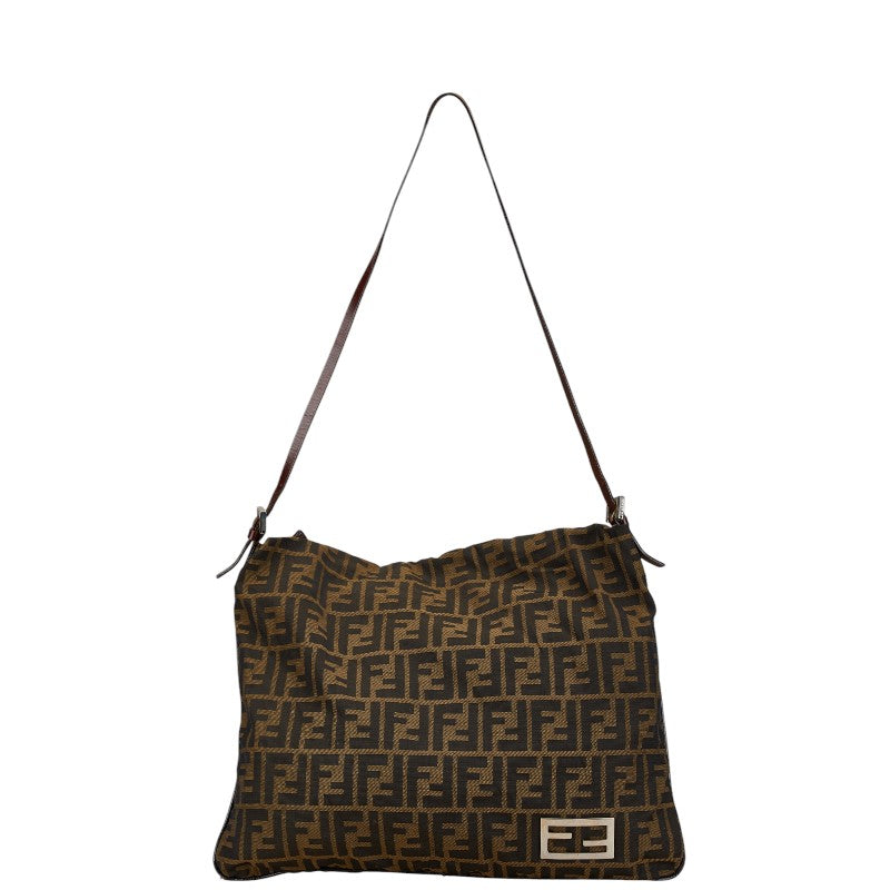 Fendi Zucca Canvas Leather Shoulder Bag