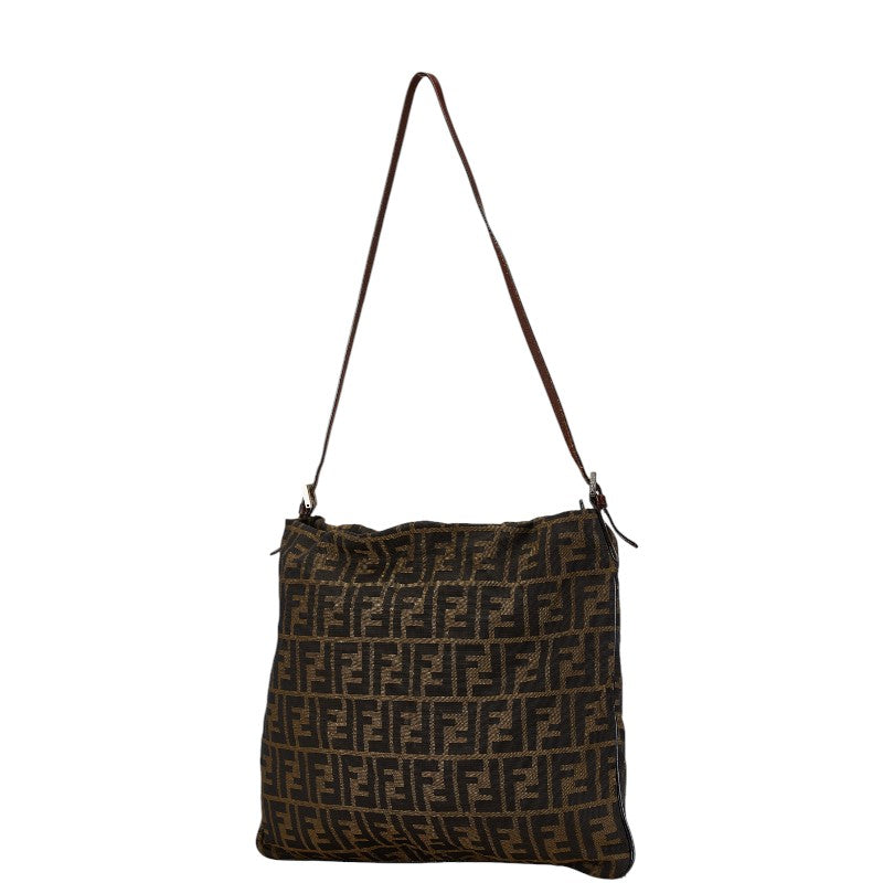 Fendi Zucca Canvas Leather Shoulder Bag